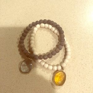 Jemma Sands bracelets with faceted gemstones
